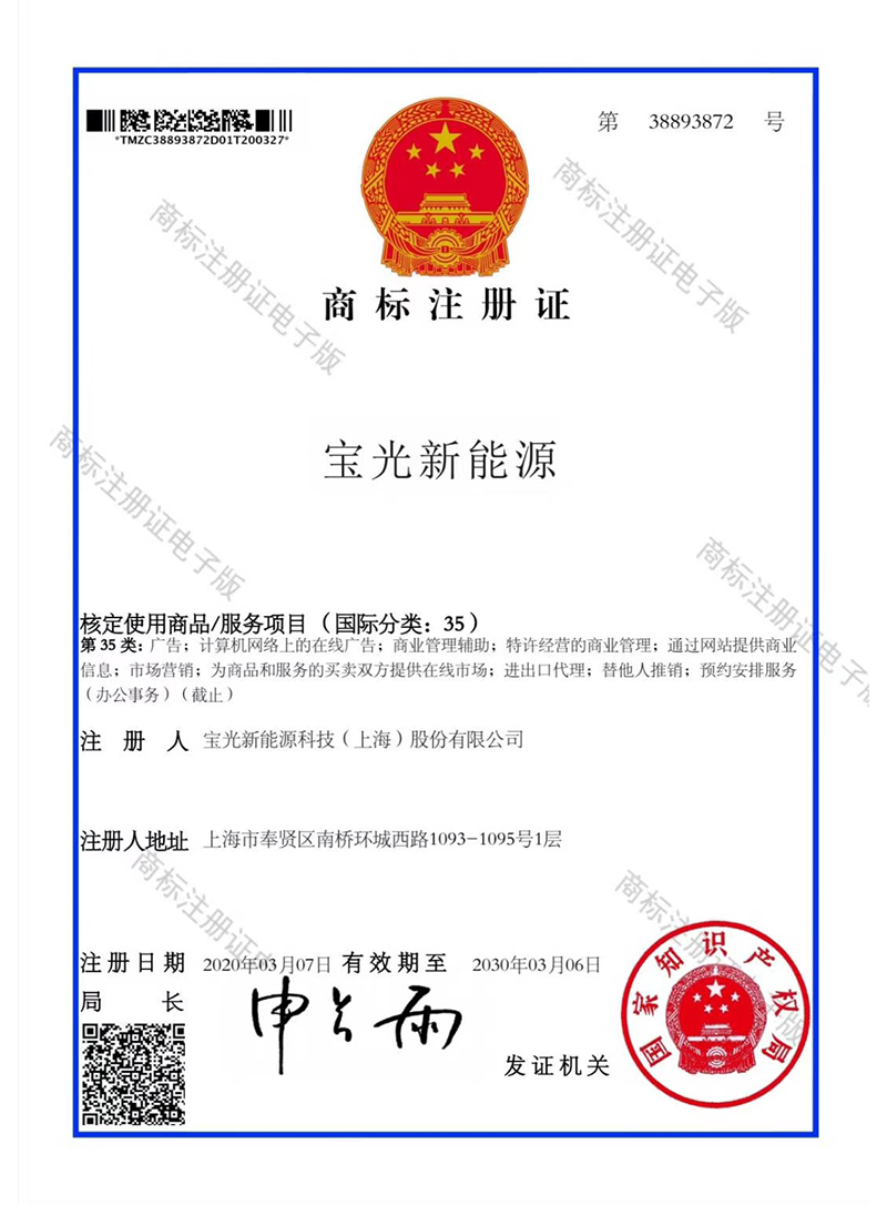 Trademark Registration Certificate